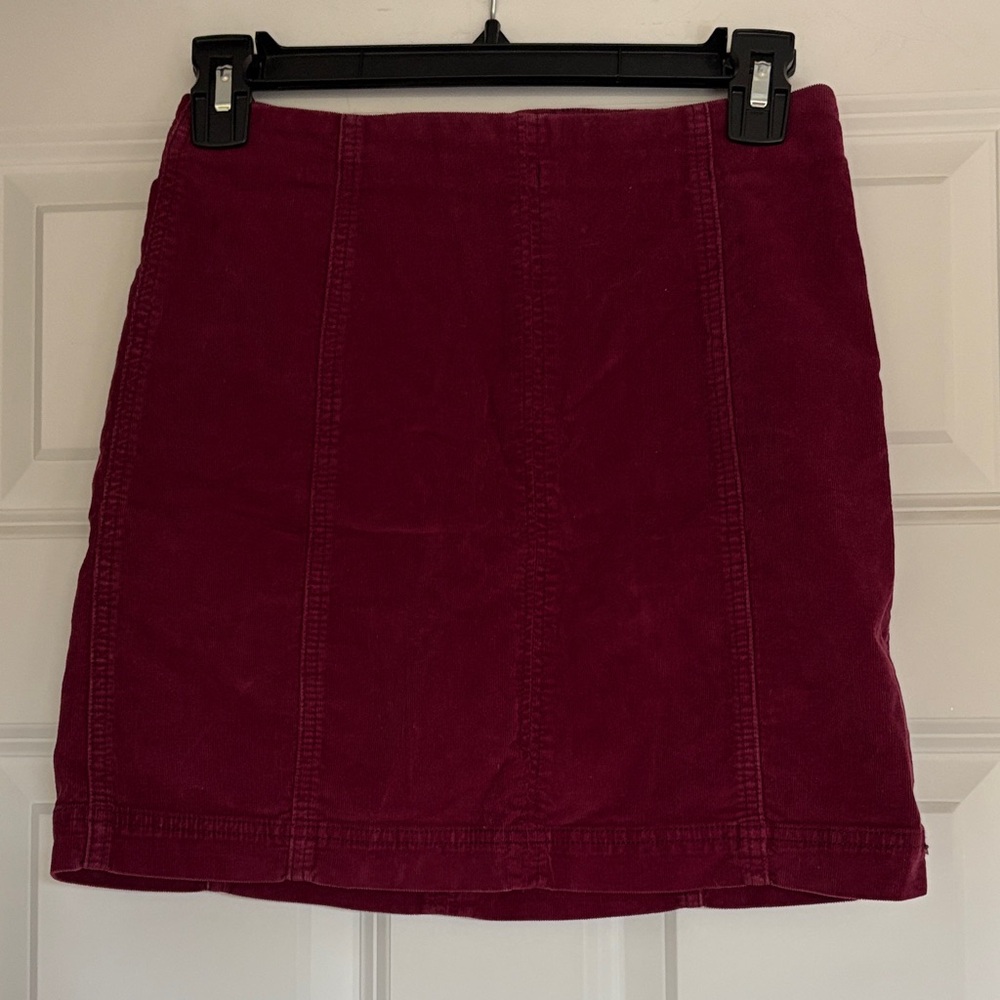 Free People Burgundy Mini Skirt